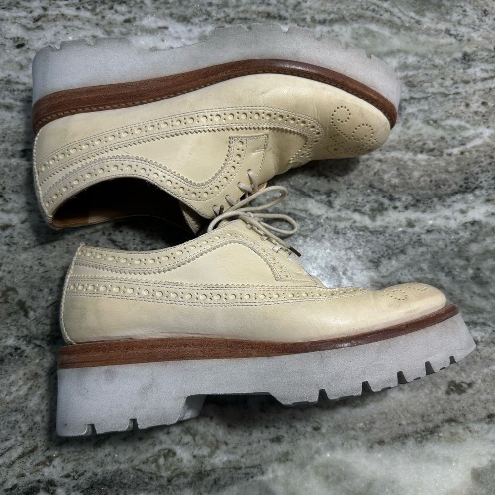 The Office of Angela Scott Miss Lucy Derby Cream Oxfords Platform Size 37 EUC - Picture 6 of 8